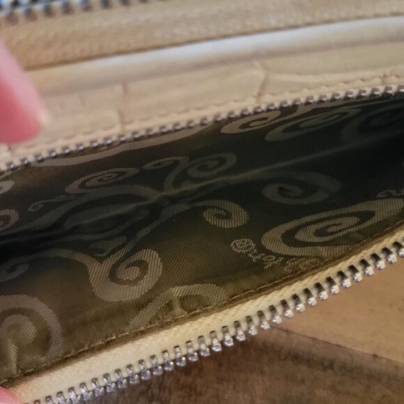 Brighton's Mingle Cream Croc-Embossed Zip-Around Wallet Multiple Card Slots-OS - Picture 8 of 9